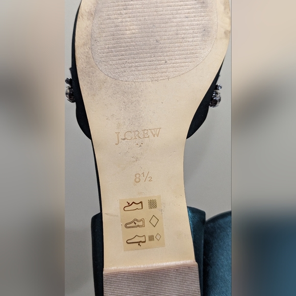 JCrew Emerald Sparkly Jeweled Toe Flats 8.5 - Picture 3 of 4